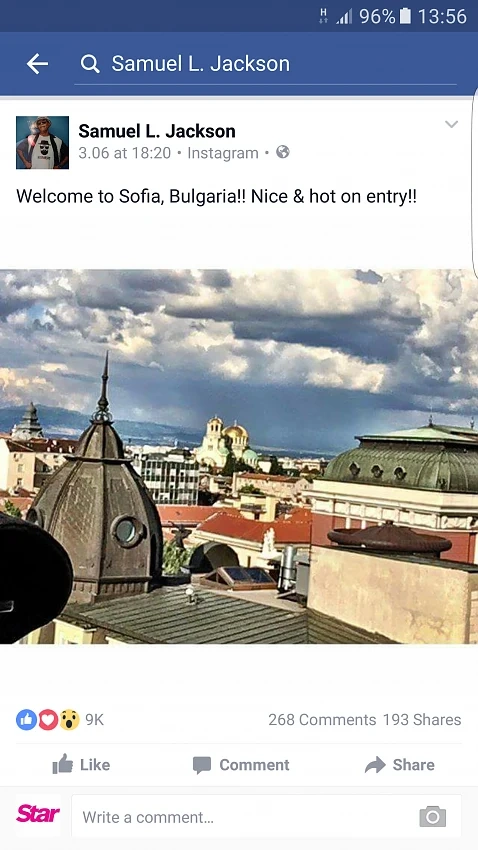 Самуел Джаксън прави реклама на България