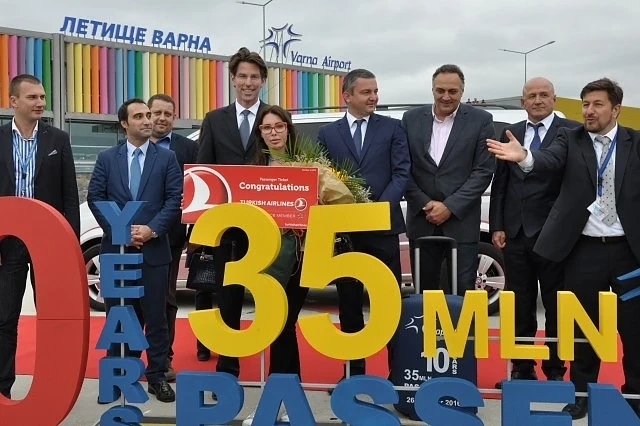 На летище Варна бе посрещнат 35-милионният пътник