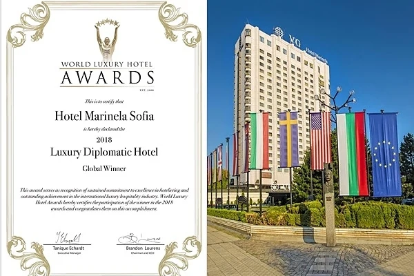 Hotel Marinela Sofia за пореден път с престижно отличие от световната организация World Luxury Hotel