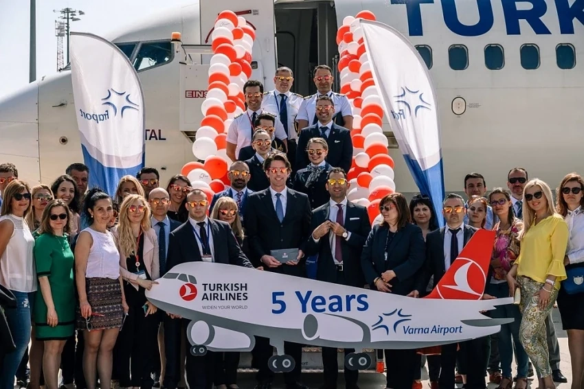 Пет години от първия полет на Turkish Airlines от Варна