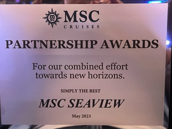 Круизната компания MSC Cruises награди kruizi.bg и Премиер турс за партньорство