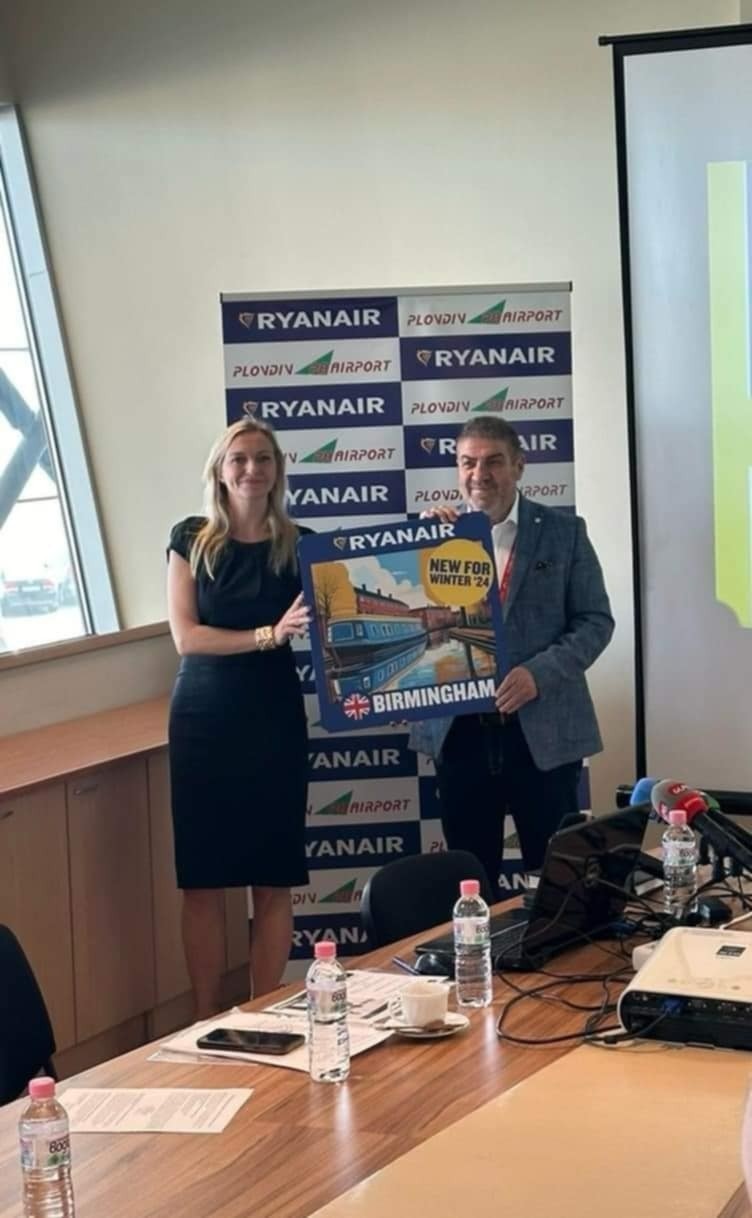 Ryanair започва да лети от Пловдив до Бирмингам 