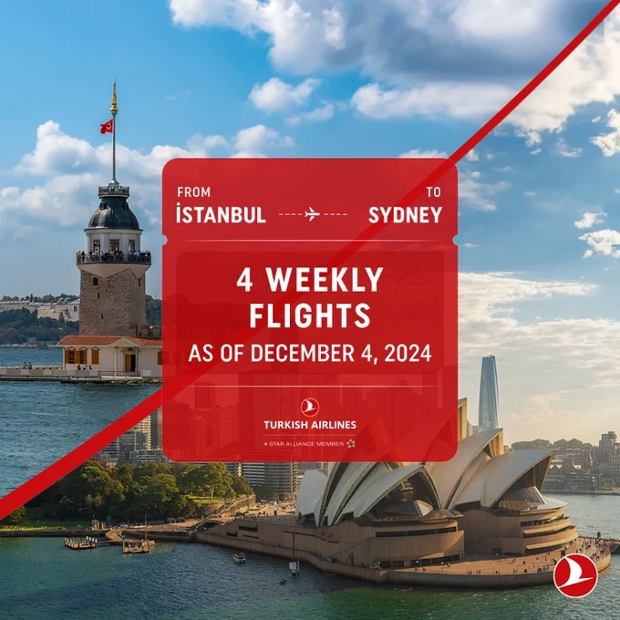 Turkish Airlines започва директни полети до Австралия от Истанбул