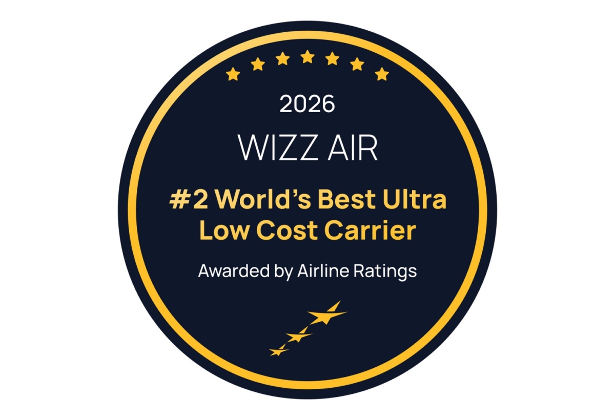 Wizz Air е втората най-добра ултранискотарифна авиокомпания в света за 2026 г. 